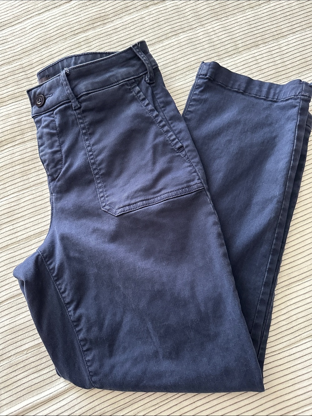 NYDJ Navy Ankle-Length Cropped Chino Pants